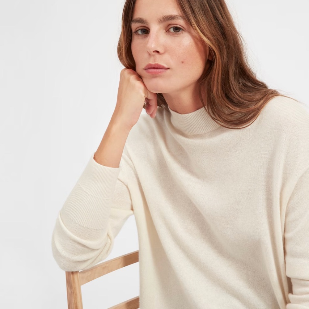 Everlane Cashmere Crop Mockneck Sweater